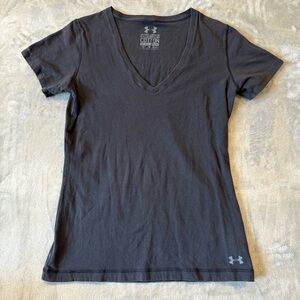 Under Armour Charged Cotton Gym Workout Athleisure V-Neck Top Sz S